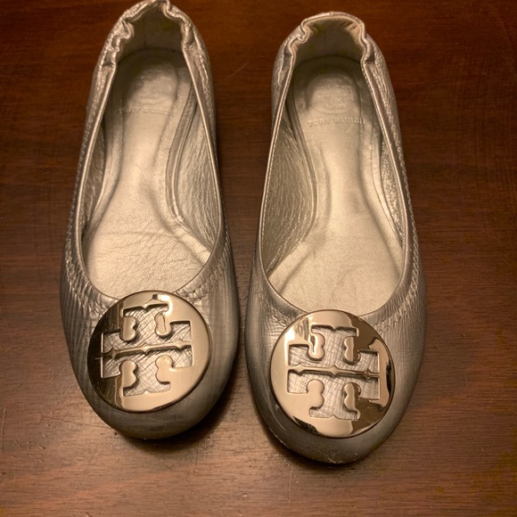 Tory Burch Other - Kids Tory Burch flats silver size 13
